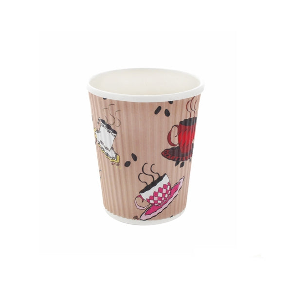 Gobelet carton double paroi décor "Tea Cup" - 230 ml - Ø 8 cm - H 9,35 cm - 40 unités