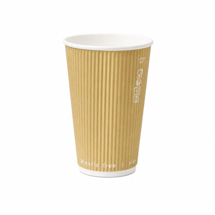 Gobelet carton double paroi beige "Rippley" - 120 ml - Ø 6,2 cm - H 6,2 cm - 50 unités