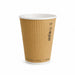 Gobelet carton double paroi beige sans plastique "Rippley" - 350 ml - Ø 9 cm - H 11 cm - 25 unités