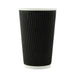 Gobelet carton double paroi noir sans plastique "Rippley" - 460 ml - Ø 9 cm - H 13,6 cm - 25 unités