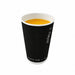 Gobelet carton double paroi noir sans plastique "Rippley" - 120 ml - Ø 6,2 cm - H 6,2 cm - 25 unités