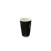 Gobelet carton double paroi noir sans plastique "Rippley" - 120 ml - Ø 6,2 cm - H 6,2 cm - 25 unités