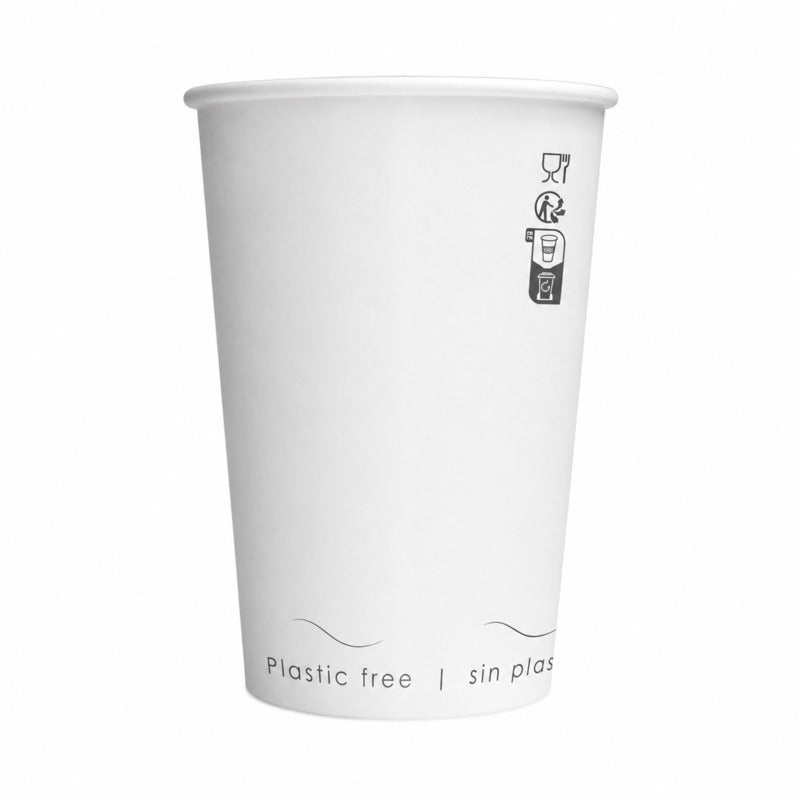 White plastic-free paper cup 