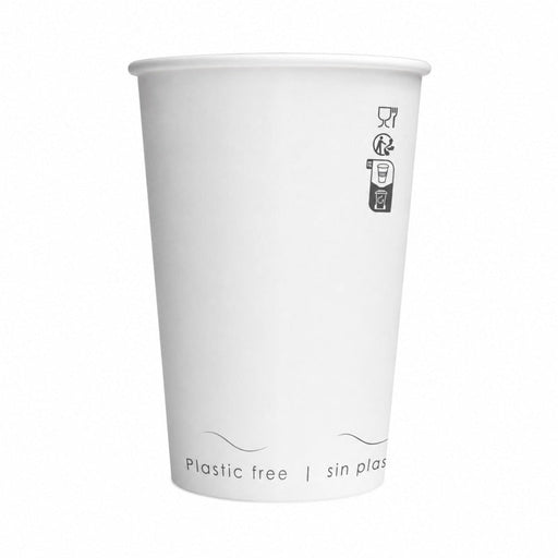 Gobelet carton blanc sans plastique "Eden" - 180 ml - Ø 7,4 cm - H 7,9 cm - 50 unités