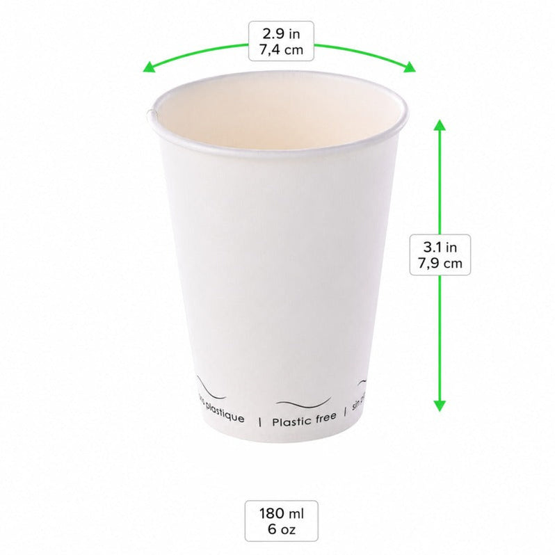 White plastic-free paper cup 