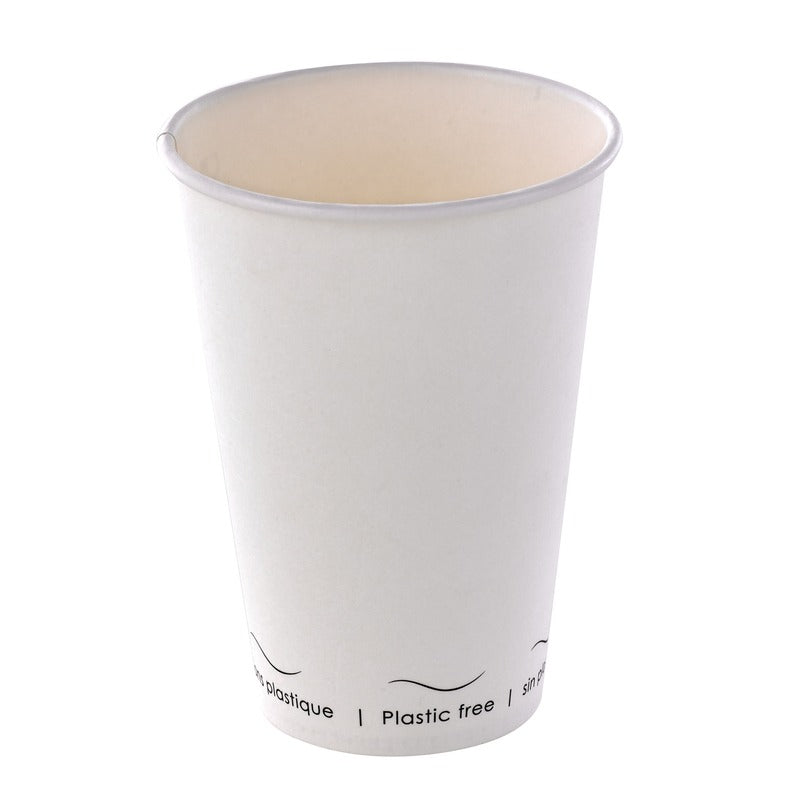 White plastic-free paper cup 