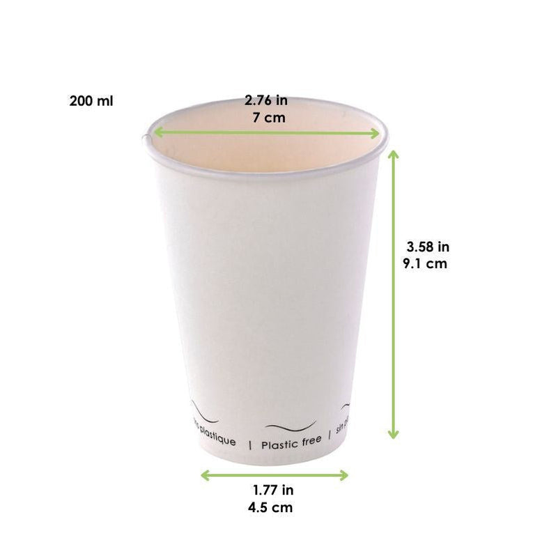 White plastic-free paper cup 