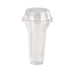 Pot/Coupe transparent plastique PET avec couvercle dôme et trou 450 ml - Ø 9,5 cm - H 12,7 cm - 25 unités