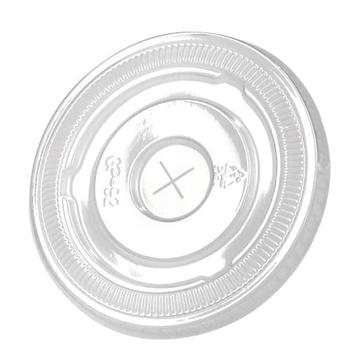 Couvercle PET transparent plat avec croisillon - Ø 8 cm - 100 unités