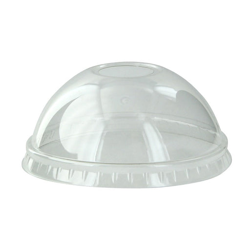 Couvercle PET transparent dôme avec trou - Ø 9 cm - H 1 cm - 100 unités