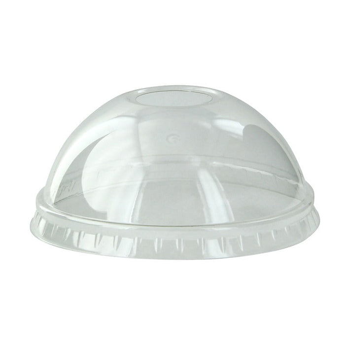 Couvercle PET transparent dôme avec trou - Ø 9 cm - H 1 cm - 100 unités