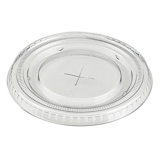 Couvercle PET transparent plat avec croisillon - Ø 9,2 cm - H 0,8 cm - 100 unités