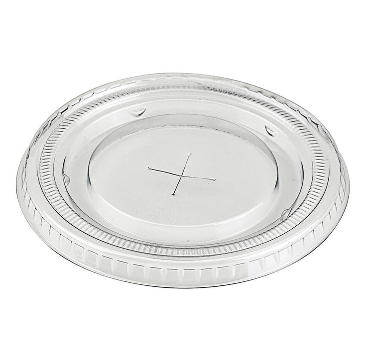 Couvercle PET transparent plat avec croisillon - Ø 9,2 cm - H 0,8 cm - 100 unités