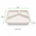 Barquette scellable blanche en pulpe laminée PLA "menu" à 3 compartiments - 890 ml - 22,7 cm x 17,8 cm x 4,5 cm - 50 unités