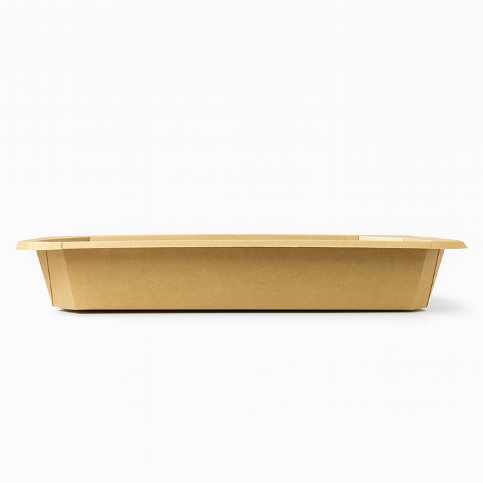 Barquette scellable gastronorme 1/3 en carton brun - 1890 ml - 32,5 cm x 17,2 cm x 4,8 cm - 50 unités