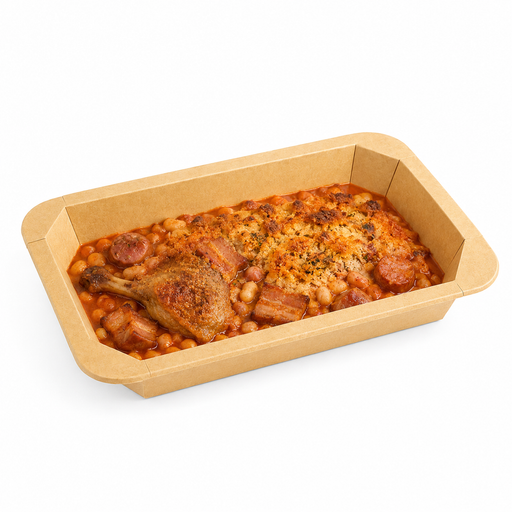 Barquette scellable gastronorme 1/3 en carton brun - 1890 ml - 32,5 cm x 17,2 cm x 4,8 cm - 50 unités