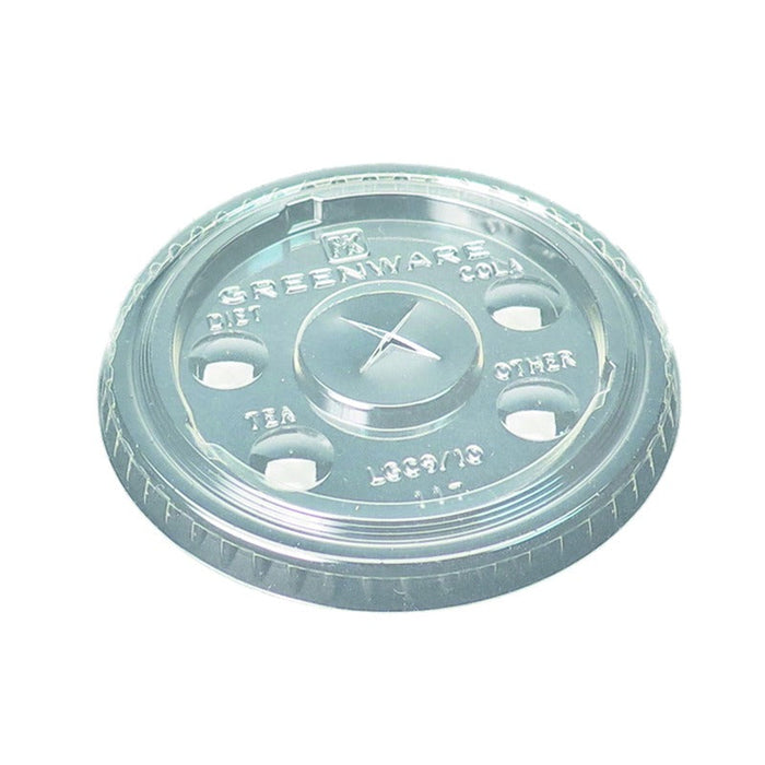 Couvercle PLA plat transparent avec croisillon - LGC9/10 - Ø 7,8 cm - 100 unités