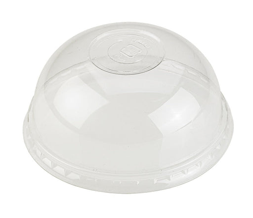 Couvercle PLA dôme transparent avec trou - Ø 9,6 cm - H 5 cm - 50 unités