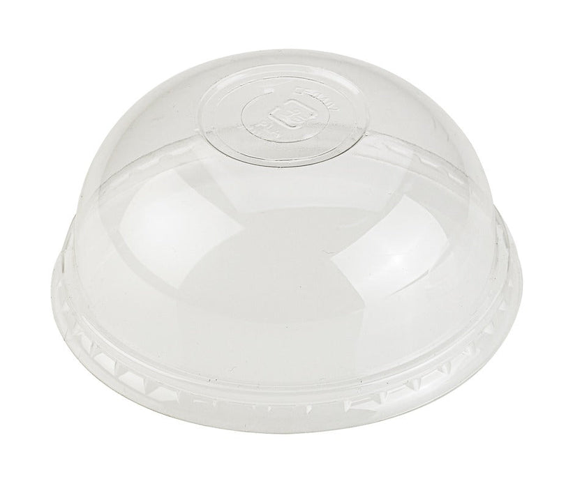 Couvercle PLA dôme transparent avec trou - Ø 9,6 cm - H 5 cm - 50 unités