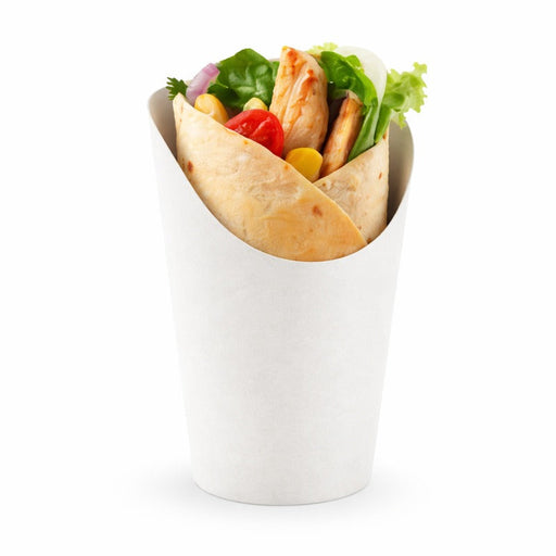 Pot wrap carton blanc - Ø 8 cm - H 11,7 cm - 50 unités
