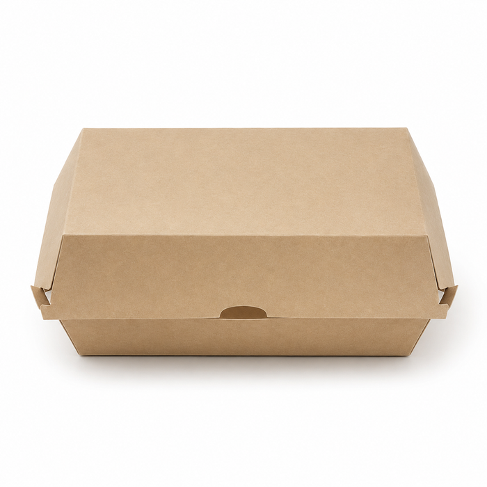 Boîte kebab carton kraft taille S - 23,5 cm x 13,7 cm x 8 cm - 50 unités