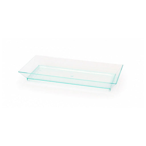 Elément de plateau réutilisable plastique vert transparent "Klarity" 13 cm x 6,2 cm - 50 unités