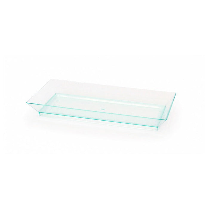 Elément de plateau réutilisable plastique vert transparent "Klarity" 13 cm x 6,2 cm - 50 unités