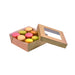 Boîte "Kray" carrée carton brun avec couvercle à fenêtre 700 ml 13,5 cm x 13,5 cm x 5 cm - 25 unités