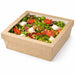 Boîte "Kray" carrée carton brun avec couvercle à fenêtre 3000 ml 26,5 cm x 26,5 cm x 5 cm - 25 unités