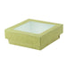 Boîte "Kray" carrée carton brun avec couvercle à fenêtre 3000 ml 26,5 cm x 26,5 cm x 5 cm - 25 unités