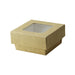 Boîte "Kray" carrée carton brun avec couvercle à fenêtre 200 ml 8,5 cm x 8,5 cm x 4 cm - 25 unités