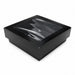 Boîte "Kray" carrée carton noir avec couvercle à fenêtre 11,5 cm x 11,5 cm x 4 cm - 25 unités