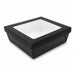 Boîte "Kray" carrée carton noir avec couvercle à fenêtre 24,5 cm x 24,5 cm H 8 cm 4 200ml - 25 unités