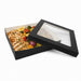 Boîte "Kray" carrée carton noir avec couvercle à fenêtre 26,5 cm x 26,5 cm H 5 cm 3000ml - 25 unités