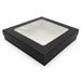 Boîte "Kray" carrée carton noir avec couvercle à fenêtre 26,5 cm x 26,5 cm H 5 cm 3000ml - 25 unités