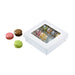 Boîte "Kray" carrée carton blanc avec couvercle à fenêtre 950 ml 15,5 cm x 15,5 cm x 5 cm - 25 unités