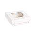 Boîte "Kray" carrée carton blanc avec couvercle à fenêtre 950 ml 15,5 cm x 15,5 cm x 5 cm - 25 unités