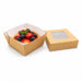 Boîte "Kray" carrée carton brun avec couvercle à fenêtre 8,5 cm x 8,5 cm x 4 cm 200ml - 25 unités