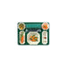 Plateau repas en plastique vert à un couvercle transparent à 7 compartiments et 5 éléments octogon 44 cm x 32,5 cm x 5 cm - 50 unités