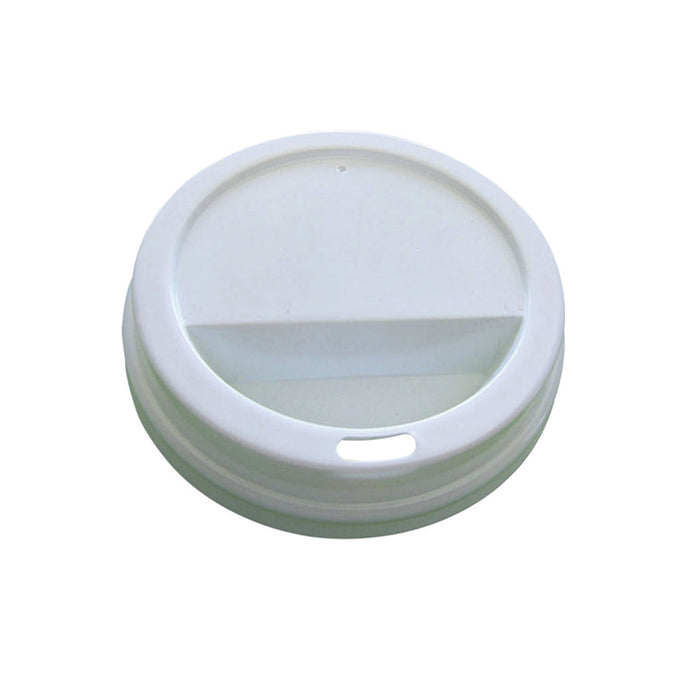 Couvercle PS blanc dôme avec trou - Ø 7,3 cm - H 1,5 cm - 100 unités