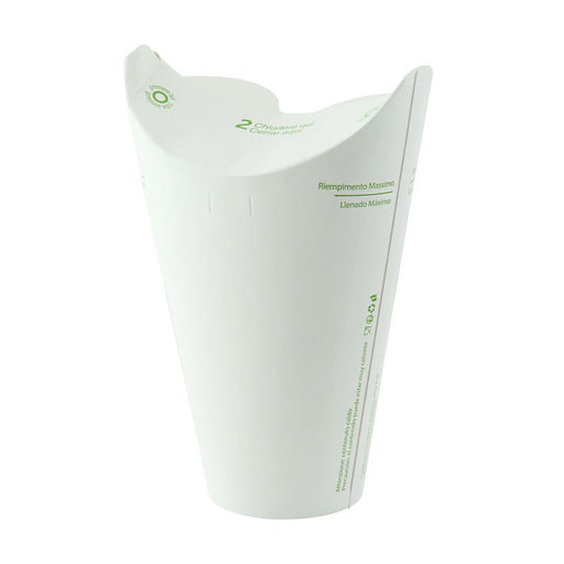 Gobelet carton à couvercle intégré - 500 ml - Ø 11,6 cm - H 12,6 cm - 25 unités