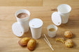 Couvercle carton blanc plat sans matière plastique - Ø 8 cm - ambiance