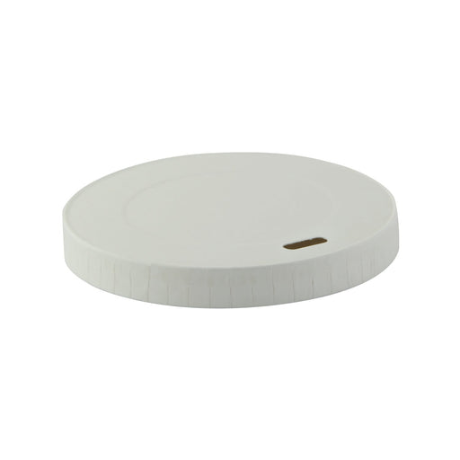 Couvercle carton blanc plat sans matière plastique - Ø 8 cm
