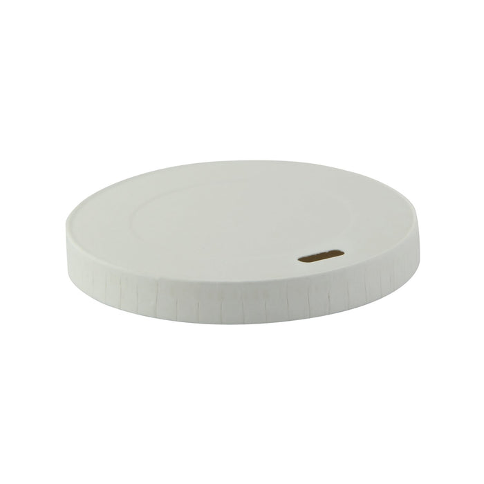 Couvercle carton blanc plat sans matière plastique - Ø 8 cm