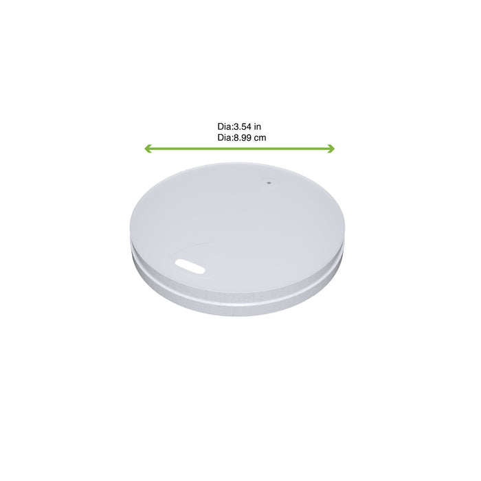 Couvercle carton blanc plat sans matière plastique - Ø 9 cm - 50 unités