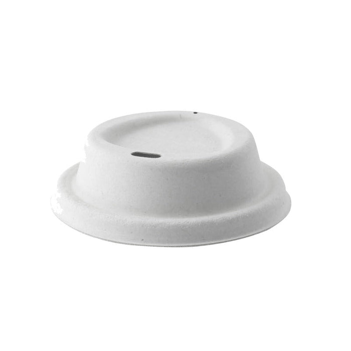Couvercle pulpe dôme blanc avec bec - 8 cm x 8 cm x 2,3 cm - Ø 8 cm - H 2,3 cm - 100 unités