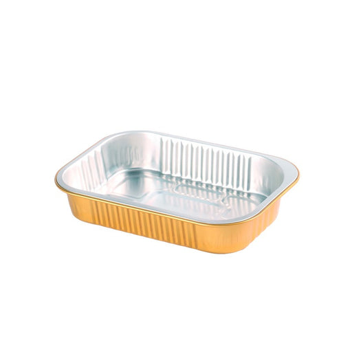 Opseal barquette aluminium extérieur or/ intérieur argenté 16,1 cm x 11 cm H 3 cm 320ml - 50 unités