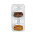 Insert plastique PET transparent pour 4 macarons (1x4) avec fermeture clipsable 12,8 cm x 6,8 cm x 2,3 cm - 50 unités