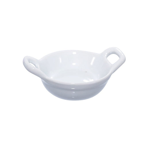 Mini plat en porcelaine blanche 8,5 x 6 x 3 cm - 4 unités