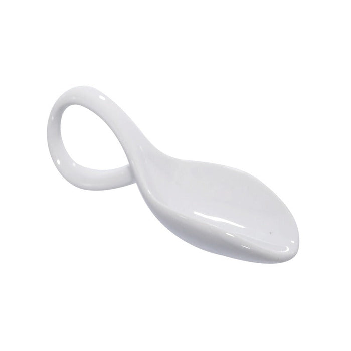 Mini cuillère en porcelaine blanche 11,8 x 4,1 x 3 cm - 4 unités